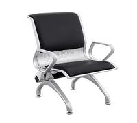 Sedie sala d'Attesa e Ricezione d'Ufficio in PU con Braccioli, Sedute per Ospiti 1/2/3 Posti & Panca per Sala d'Attesa, Adatto per Aeroporto, Clinica, Ospedale, Banca(Black,68*70*80cm/27*27*32")