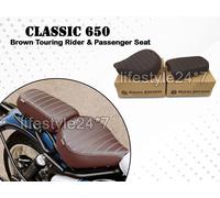 Sedile anteriore e posteriore firmato marrone originale Royal Enfield...