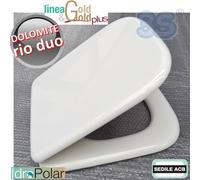 SEDILE ASSE COPERCHIO PER WC RIO DUO Ceramica Dolomite ACB ERCOS GOLD in LEGNO