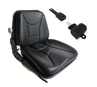 Sedile + Cintura con Arrotolatore per Carrello Elevatore Muletto Escavatore Trattore Cingolato In PVC con Schienale Regolabile Gopart TS29000GP