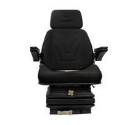 Sedile Con Molleggio Meccanico In Tessuto Nero Braccioli Poggiatesta Trattore