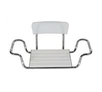 SEDILE CON SCHIENALE IN PLASTICA E TELAIO IN ACCIAIO, PER VASCA DA BAGNO