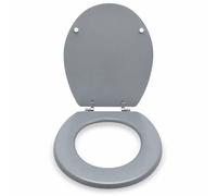 Sedile Copriwater Universale MDF Grigio Satinato Con Cerniere Acciaio 94102