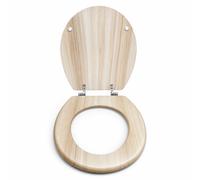 Sedile Copriwater Universale Per Bagno Wc MDF Beige Chiaro Effetto Legno 94106