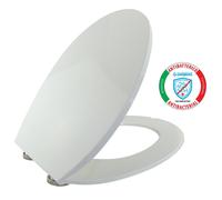 Sedile Copriwater Wc Universale in termoindurente Bianco Antibatterico chiusura