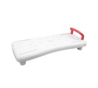 Sedile da Bagno Tavola Vasca Vasca Doccia Board Vasca con Maniglia Integrata E Superficie Testurizzata Larghezza Regolabile per Vasche Standard 41-63, Maniglia Rossa, 70 31 9 Cm