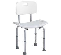 Bakaji Sgabello Bagno in Alluminio Altezza Regolabile Sedile Doccia Sedia Vasca Ausilio per Anziani, Piedini in gomma Antiscivolo (Sedia)