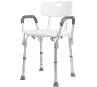 Bakaji Sedia Vasca Bagno con Braccioli Altezza Regolabile in Alluminio Sedile Doccia Sgabello Ausilio per Anziani, Piedini in gomma Antiscivolo (Sedila con braccioli)