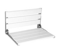 Sedile da doccia da 50,8 cm in teak, robusto, pieghevole, montaggio a parete, per anziani, bambini e adulti, impermeabile con rivestimento trasparente in legno e telaio in alluminio (facile da