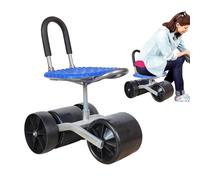 Sedile da lavoro per giardino all'aperto - Sedile da lavoro con ruote da giardino | Carrello da giardino pieghevole in PP girevole a 360 gradi | Sgabello con ruote per sedili da lavoro ja