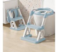 Sedile da toilette pieghevole 2-in-1 per neonati e bambini, sedile da toilette pieghevole per bambini e bambine, rialzo antiscivolo e sgabello a gradini, 37x62x49cm Un rialzo per WC a due gradini che 