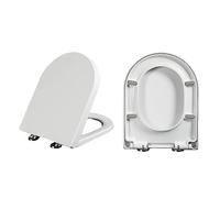 Sedile del bagno a forma d a forma D, sedile del toilette morbida con rilascio rapido, a forma di D, facile da pulire e installare con raccordi a punta, sedili del water bianco, 36 * 46