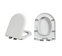 Sedile del bagno a forma d a forma D, sedile del toilette morbido con rilascio rapido, a forma di D, facile da pulire e installare con raccordi a punta, sedili del water bianco, 35,5 * 44 cm