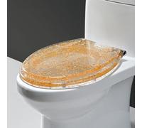 Sedile del bagno a secco, sedile del toilette glitter con cerniera ravvicinata lenta morbida, sedili da toilette addensato muto copri con sedile scintillante e di ignte