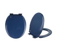 Sedile del bagno colorato rotondo sedile del bagno morbido vicino con rilascio rapido facile sedile pulito e silenzioso, hardware a attacco rapido fisso superiore, zaffiro