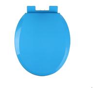 Sedile del bagno morbido chiuso semplice fissaggio top rotondi sedili da toilette color con fissaggi di plastica regolabili, sedile del coperchio del bagno rotondo ovale 3 360 * 410mm, blu, blu, blu,