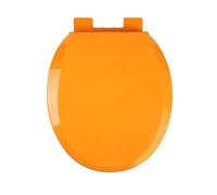 Sedile del bagno rotondo a colori con cerniera fissa e top a semplice sedile tondo tondo, rilascio rapido, colorato, arancione