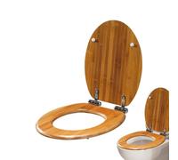 Sedile del toilette in legno allungato - coperchio per bagno morbido, design anti pizzico | Sedili durevoli a sedile in acciaio inossidabile in acciaio inossidabile, superficie facile fa