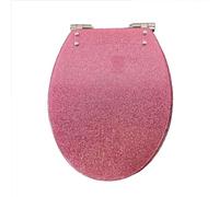 Sedile del toilette in resina glitter con cerniere in acciaio inossidabile regolabile a 360 °, sedili da toilette ravvicinati, cerniere a rilascio rapido, facile da installare e pulire,