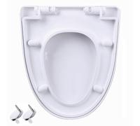 Sedile del toilette morbido vicino (resisti a 330 libbre), 37x47 cm, copertura del sedile del bagno a forma a V con paraurti non slittati e cerniera inossidabile regolabile a 360 °, a rilascio rapido,