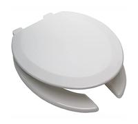 Sedile del Water con Chiusura Ammortizzata Sedile WC in plastica con Apertura Frontale Commerciale, Chiusura Ammortizzata, Cerniere a sgancio rapido, Bianco Allungato(Round)