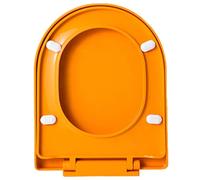 Sedile del Water con Chiusura Ammortizzata Sedile WC in PP a Forma di U con Cerniere Regolabili Antiscivolo a Chiusura lenta Multicolore(Orange)