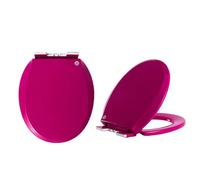 Sedile del Water con Chiusura Ammortizzata Sedile WC Rotondo con Cerniere a sgancio rapido e Chiusura Ammortizzata, Antiscivolo, Facile Installazione, Multicolore(Purple)