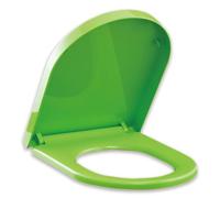 Sedile del water, Sedile WC a D con chiusura rallentata e cerniere a sgancio rapido, cerniera regolabile a 360°, coperchio sedile a silenziosa/Rosso(Green)