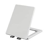 Sedile del water, Sedile WC quadrato bianco, sedile rettangolare con chiusura ammortizzata silenziosa e foro cieco a sgancio rapido facile fissaggio dall'alto, 04A(05A)