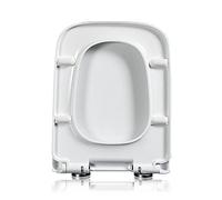 Sedile del water, Sedile WC quadrato con chiusura ammortizzata e cerniere a sgancio rapido, coperchio rettangolare lenta, facile installazione, sedile resistente in materiale UF, bianco, 05A(04A)