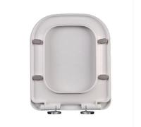 Sedile del water, Sedili WC quadrati bianchi, fissaggio superiore semplice, cerniere in acciaio inox regolabili, sedile quadrato, 04F(04B)