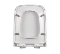 Sedile del water, Sedili WC quadrati bianchi, fissaggio superiore semplice, cerniere in acciaio inox regolabili, sedile quadrato, 04F(04A)