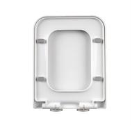 Sedile del water, Sedili WC quadrati bianchi, fissaggio superiore semplice, cerniere in acciaio inox regolabili, sedile quadrato, 04F(04F)