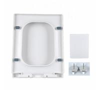 Sedile del WC, sedile WC a forma di D quadrato Top-Fix sgancio rapido facile da pulire, cerniere regolabili, bianco, C(C)