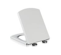 Sedile del WC, sedile WC a forma di quadrato bianco Top-Fix regolabile cerniere Easy Wash, 03A(03B)