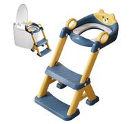 Sedile di allenamento del bagno per bambini - sgabello da bagno per bambini, sedia da vasino pieghevole con sgabelli/manici di sicurezza | Allenatore di servizi igienici non slip con splash guard per