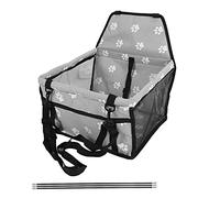 Sedile di sicurezza da viaggio per auto per animali domestici lavabile con gabbia per trasportini per animali con modello a zampa d'orso con asta di supporto (Stile bastone di supporto con stampa