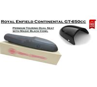 Sedile doppio originale Premium Touring con cappuccio per Royal Enfield Conti...