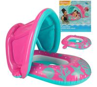 Sedile galleggiante circolare per bambini con tettoia rimovibile BESTWAY rosa-blu