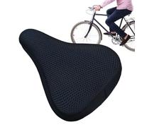 Sedile imbottito per bicicletta, traspirante, coprisella per bicicletta, coprisella antiscivolo, imbottito in gel, sedile grande, comodo per montagna, veicoli stradali, pieghevole, nero