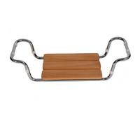 SEDILE IN LEGNO CON TELAIO IN ACCIAIO, PER VASCA DA BAGNO