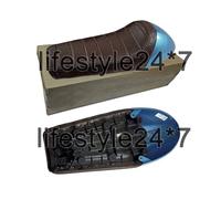 Sedile in pelle D3 Touring e cappuccio blu" per Royal Enfield GT e...