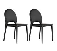 Sedile in pelle e sedia da pranzo per gambe in acciaio carbone moderno estetico, superficie resistente alle macchie per bambini e famiglie per animali domestici, sedie da pranzo a 2 pack