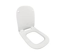 Sedile Jacob Delafon Struktura E70025 Thermodur compatto extra-piatto con discesa progressiva e staccabile, cerniere in metallo, colore bianco.