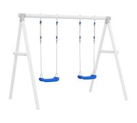 Sedile per altalena con corde, 2 pezzi, blu, 38 x 16 cm, in polietilene, resistente alle intemperie, per torre da gioco, struttura da arrampicata, giardino, per bambini dai 3 anni in su, portata fino