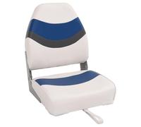 Sedile per Barca Pieghevole con Schienale Alto 44x38x55 cm | Struttura in alluminio, schiuma ad alta compressione, rivestimento PU e PVC, resistente all'acqua, pieghevole, cinghia di