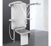 Sedile per doccia con doccetta, rotazione di 120°, controllo della temperatura di 38°, ideale per la cura degli anziani e il bagno dei bambini, doppio uso da seduti