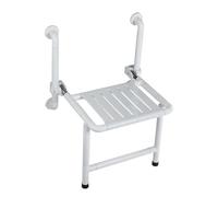 Sedile Per Doccia Pieghevole Da Muro,Sedia Da Doccia Antiscivolo Con Bracciolo,Seggiolino Per Doccia A Parete Con Piedini Di Supporto Per Anziani,Incinta,Disabili Capacità Di Carico 250Kg