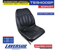 Sedile per Trattore in PVC Nero Gopart TS19400GP 480x550x563 mm Guide Regolabili