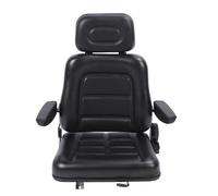 Sedile per Trattore Regolabile Universale Carrello Elevatore Escavatore Dozer Nero (Con Bracciolo)